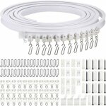 Rail de rideau incurv au plafond flexible mtal blanc couleurs multiples largeight