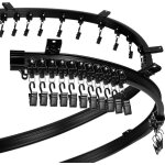Rail de rideau incurvé de plafond support pliable pour tringle à rideaux lit superposé fenêtre en baie ... Rail de rideau incurvé de plafond support pliable pour tringle à rideaux lit superposé fenêtre en baie ...