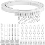 Rail de rideau de plafond flexible 3 m�tres rail de rideau incurv� avec rouleaux silencieux support mural ...