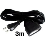Rallonge lectrique zenitech 3m - cble ho3vvh2f - 2x0. 75 - noir