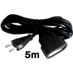 Rallonge électrique zenitech 5m - câble ho3vvh2f 2 x 0. 75 - noir Rallonge électrique zenitech 5m - câble ho3vvh2f 2 x 0. 75 - noir