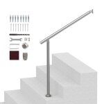 Rambardes pour marches ext�rieures - duoku - bx - 80 - 80 cm - acier inoxydable - argent�
