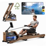 Rameur en bois à eau merach 6 niveaux de résistance ecran lcd app connecté réservoir deau de 15l réglage ... Rameur en bois à eau merach 6 niveaux de résistance ecran lcd app connecté réservoir deau de 15l réglage ...