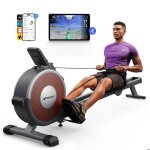 Rameur dappartement ? merach - 16 niveaux de r�sistance magn�tique - max 160 kg - �cran lcd - compatible ...