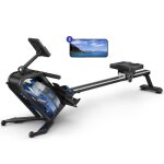 Rameur  eau dappartement merach 6 niveaux de rsistance moniteur bluetooth support de tablette pliable ...
