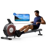 Rameur dappartement ? merach - 16 niveaux de rsistance magntique - max 160 kg - cran lcd - compatible ...