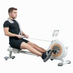Rameur magntique - sportnow - 16 niveaux avec cran lcd et support de tlphone - rangement vertical ...