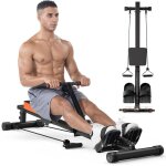 Rameur � r�sistance r�glable - rameur dappartement - avec �cran lcd et 12 niveaux de r�sistance - noir ...