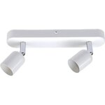 Rampe 2 spots - basic - fer blanc - blanc - gu10 - 10 ampoules