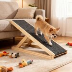 Rampe en bois pliable pour chien rampe r�glable (70cm) surface antid�rapante pour petits chiens portable ...