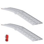 Rampe de chargement en aluminium - vidaxl - argent� - 222 x 28 x 5 cm - pliable - poids maximal 200 kg ...