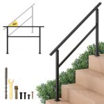 Rampe descalier 138cm costway en acier 0 - 4 marches - angle flexible - kit dinstallation - intrieur ...