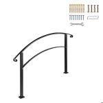 Rampe descalier - duoku - ltfs - 3ft - fer forg noir - 1 ou 3 marches - extrieur
