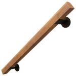 Rampe descalier antidrapante en bois quipement complet deux triers fixes en fer garde - corps intrieur50cm ...