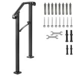 Rampe pour marches ext�rieures - duoku - rampe r�glable en fer forg� - flexible - noir - 1 ou 2 marches ...