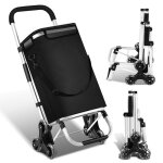 Chariot de courses - diable - randaco - pliable - 6 roues - capacit 40kg - noir