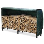 Range bches - abri bois de chauffage - 2 m - mtal - housse de protection - rsistant