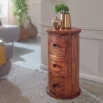 Range cd 3 tiroirs 35x35x65 cm en bois massif