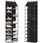 Range chaussures - non spcifi - porte suspendu en tissu - 20 paires - noir - 164x50x18 cm