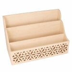 Range - courrier - artemio - fleurs en bois - 28 x 137 x 18 cm - personnalisable - beige