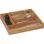 Range - couverts - cuneary - s�parateur de tiroir - 36 x 26 cm - 5 compartiments - bambou
