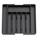 Range couverts - otbact - extensible - 8 compartiments - noir - plastique de qualit�