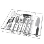 Range couverts pour tiroir extensible organisateur tiroir acrylique rangement couverts tiroir cuisine ...