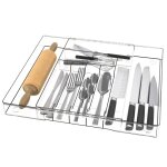 Range couverts pour tiroir extensible organisateur tiroir acrylique rangement couverts tiroir cuisine ...