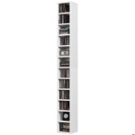 Rangements pour cd et dvd avec 12 compartiments capacit� max. 204 cd 21 x 20 x 175 cm blanc