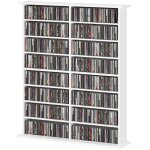 Rangements pour cd et dvd avec 16 compartiments et 12 �tag�res r�glables capacit� max. 720 cd / 396 dvd ...