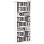 Rangements pour cd et dvd - homcom - 8 compartiments et 6 tagres rglables - capacit max. 360 cd / ...