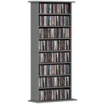Rangements pour cd et dvd - homcom - 8 compartiments et 6 �tag�res r�glables - capacit� max. 360 cd / ...