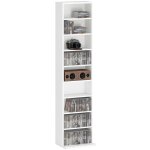 Rangements pour cd et dvd - homcom - 9 compartiments - 260 cd / 120 dvd - panneau de particules - 33 ...