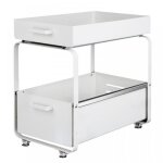 Rangement sous Évier à 2 niveaux - panier de rangement coulissant de cuisine - errolves - blanc - 40 ... Rangement sous Évier à 2 niveaux - panier de rangement coulissant de cuisine - errolves - blanc - 40 ...
