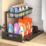 Rangement sous evier cuisine acier inoxydable 2 niveaux coulissant etagere sous evier de cuisine haute ... Rangement sous evier cuisine acier inoxydable 2 niveaux coulissant etagere sous evier de cuisine haute ...