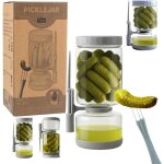 Ranji - pot  cornichon retournable avec pique inclus ? bocal sablier en verre hermtique sans bpa (1300 ...