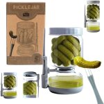 Ranji - pot  cornichon retournable avec pique inclus ? bocal sablier en verre hermtique sans bpa (900 ...