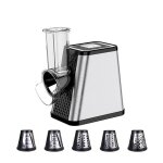 R�pe a l�gumes �lectrique 5 en 1 coupe - l�gumes 800w trancheuse � l�gumes avec 5 lames interchangeables ...