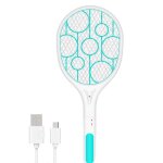 Raquette anti moustique - 3600v - usb tapette� mouche - lumi�re led - protection de maille 3 couches ...