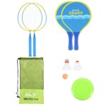 Raquette de badminton / plage - nils - nrz053 - l�g�re et robuste - 3 volants inclus - frisbee enfant ...