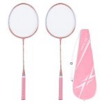 Raquettes de badminton professionnelles roses en alliage de fer spar pour entranement des tudiants ...