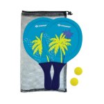 Raquettes de beachball - schildkrot - noprne jaune / bleu impression verte - 2 balles 40mm - sac filet ...
