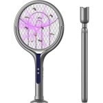 Raquette moustique electrique avec t�te rotative � 90 degr�s rallonge t�lescopique tapette� mouche electrique ...