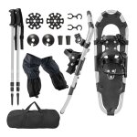 Raquettes  neige en aluminium 53cm costway btons de randonne rglablessac transport systme de fixation ...