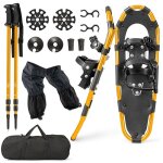 Raquettes  neige en aluminium 63cm costway btons de randonne rglablessac de transport systme de ...