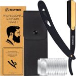 Rasoir � barbe homme avec(20 demi lames)10 rasoir lame coupe choux professionnel et �tui de protection ...