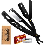 Rasoir  barbe professionnel rasoir droit acier inoxydable rasoir de barbier 20 demi - lames extra - ...
