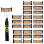 Rasoir classique 6 couches rasoir de s�curit� pour hommes rasage et femmes �pilation lames de rasage ...