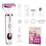 Rasoir �lectrique pour femme 5 en 1 tondeuse pour bikini visage sourcils nez aisselles coupe indolore ...