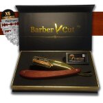 Rasoir homme barber cut coffret cadeau homme shavette coupe choux acier inoxydable or / bois pr�cieux ...